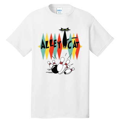 Retro Bowling Tee Vintage Bowler Alley Cat Vintage Tall T-Shirt