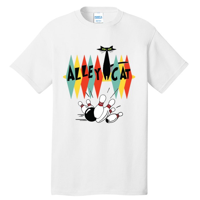 Retro Bowling Tee Vintage Bowler Alley Cat Vintage Tall T-Shirt