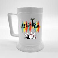 Retro Bowling Tee Vintage Bowler Alley Cat Vintage Beer Stein