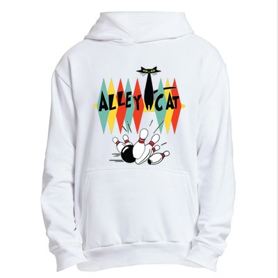 Retro Bowling Tee Vintage Bowler Alley Cat Vintage Urban Pullover Hoodie