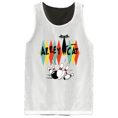 Retro Bowling Tee Vintage Bowler Alley Cat Vintage Mesh Reversible Basketball Jersey Tank