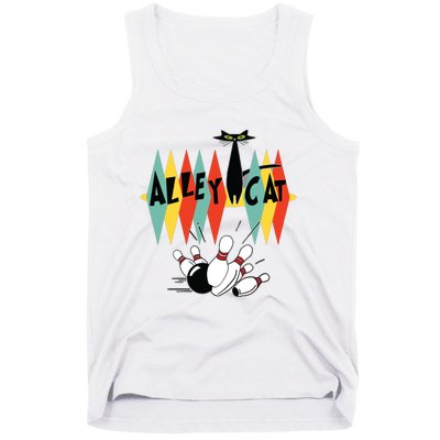 Retro Bowling Tee Vintage Bowler Alley Cat Vintage Tank Top