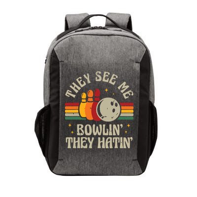 Retro Bowling They See Me Bowlin' They Hatin' Vintage Bowler Vector Backpack
