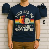 Retro Bowling They See Me Bowlin' They Hatin' Vintage Bowler T-Shirt