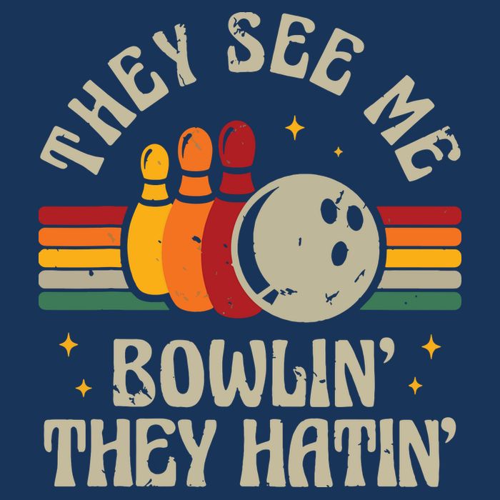 Retro Bowling They See Me Bowlin' They Hatin' Vintage Bowler Baby Bodysuit