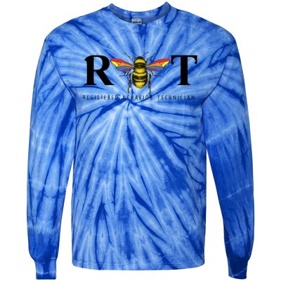 R Bee T Rbt Registered Behavior Tech Behavior Specialist Gift Tie-Dye Long Sleeve Shirt