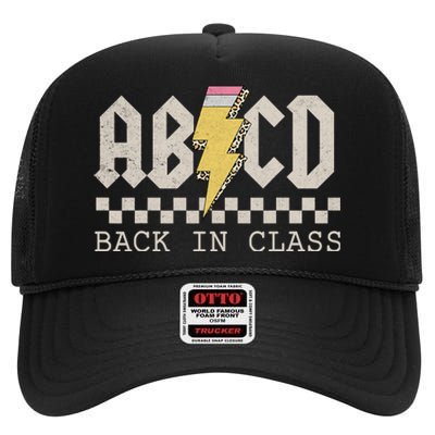 Rock Back To School ABCD Back In Class Boy Girl Teachers High Crown Mesh Back Trucker Hat