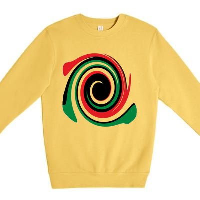 Red Blood That Unites Black African Nation Green Vibrant Gift Premium Crewneck Sweatshirt