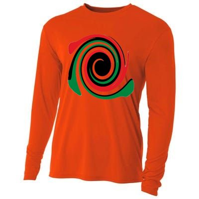 Red Blood That Unites Black African Nation Green Vibrant Gift Cooling Performance Long Sleeve Crew