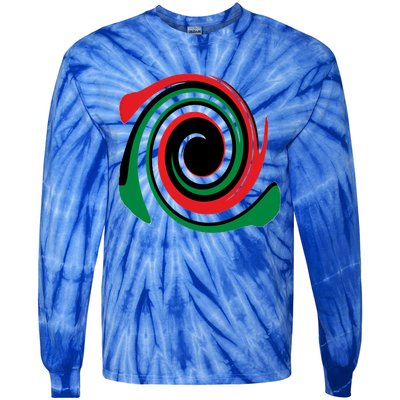 Red Blood That Unites Black African Nation Green Vibrant Gift Tie-Dye Long Sleeve Shirt