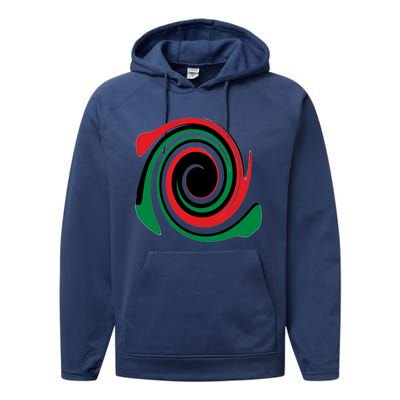 Red Blood That Unites Black African Nation Green Vibrant Gift Performance Fleece Hoodie