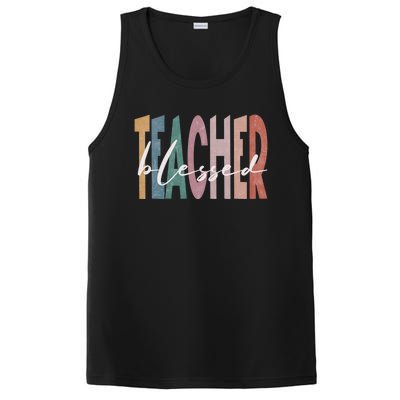 Retro Blessed Teacher Vintage Blessed Teacher Faith Meaningful Gift PosiCharge Competitor Tank