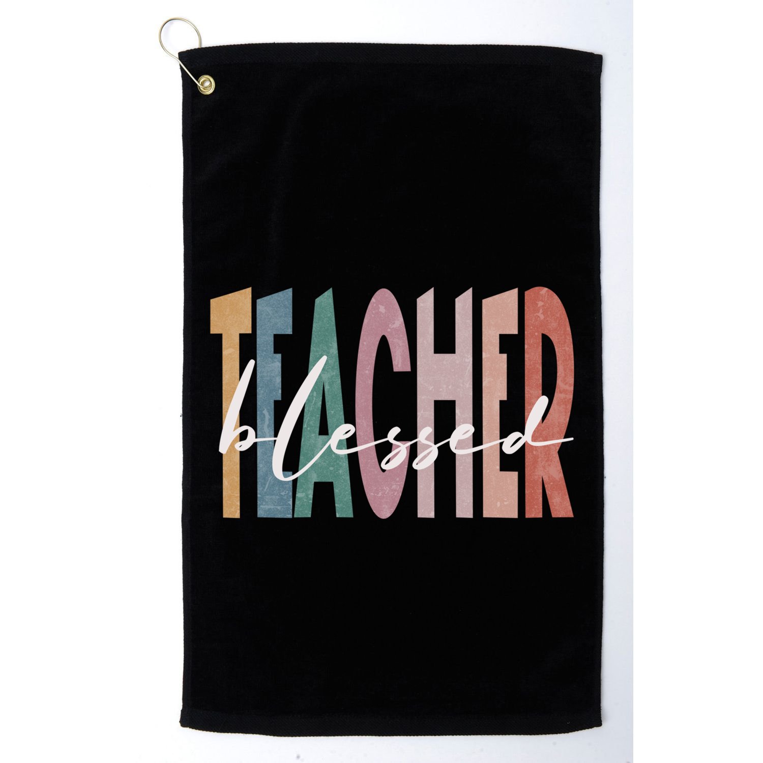Retro Blessed Teacher Vintage Blessed Teacher Faith Meaningful Gift Golf Towel