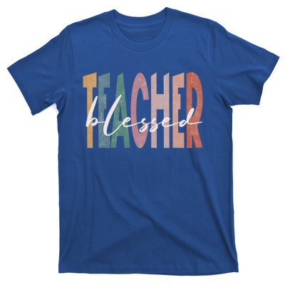 Retro Blessed Teacher Vintage Blessed Teacher Faith Meaningful Gift T-Shirt