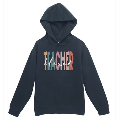 Retro Blessed Teacher Vintage Blessed Teacher Faith Meaningful Gift Urban Pullover Hoodie