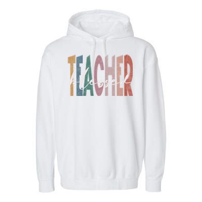 Retro Blessed Teacher Vintage Blessed Teacher Faith Meaningful Gift Garment-Dyed Fleece Hoodie