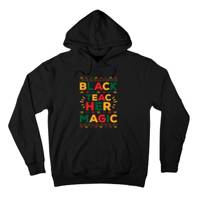 Retro Black Teacher Magic Black History Month Gift Hoodie