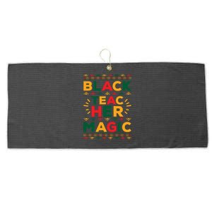 Retro Black Teacher Magic Black History Month Gift Large Microfiber Waffle Golf Towel