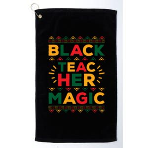 Retro Black Teacher Magic Black History Month Gift Platinum Collection Golf Towel