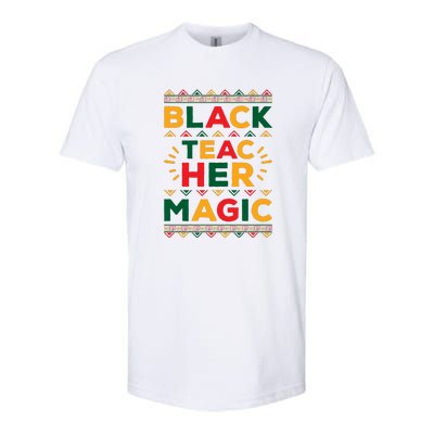 Retro Black Teacher Magic Black History Month Gift Softstyle CVC T-Shirt