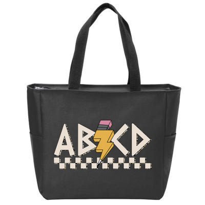 Rock Back To School ABCD Back In Class Teachers Boy Girl Zip Tote Bag