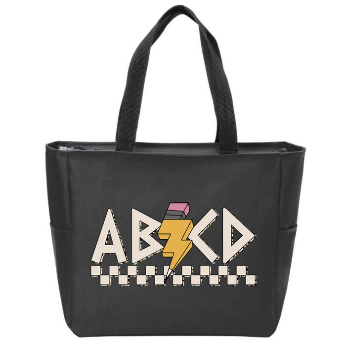 Rock Back To School ABCD Back In Class Teachers Boy Girl Zip Tote Bag