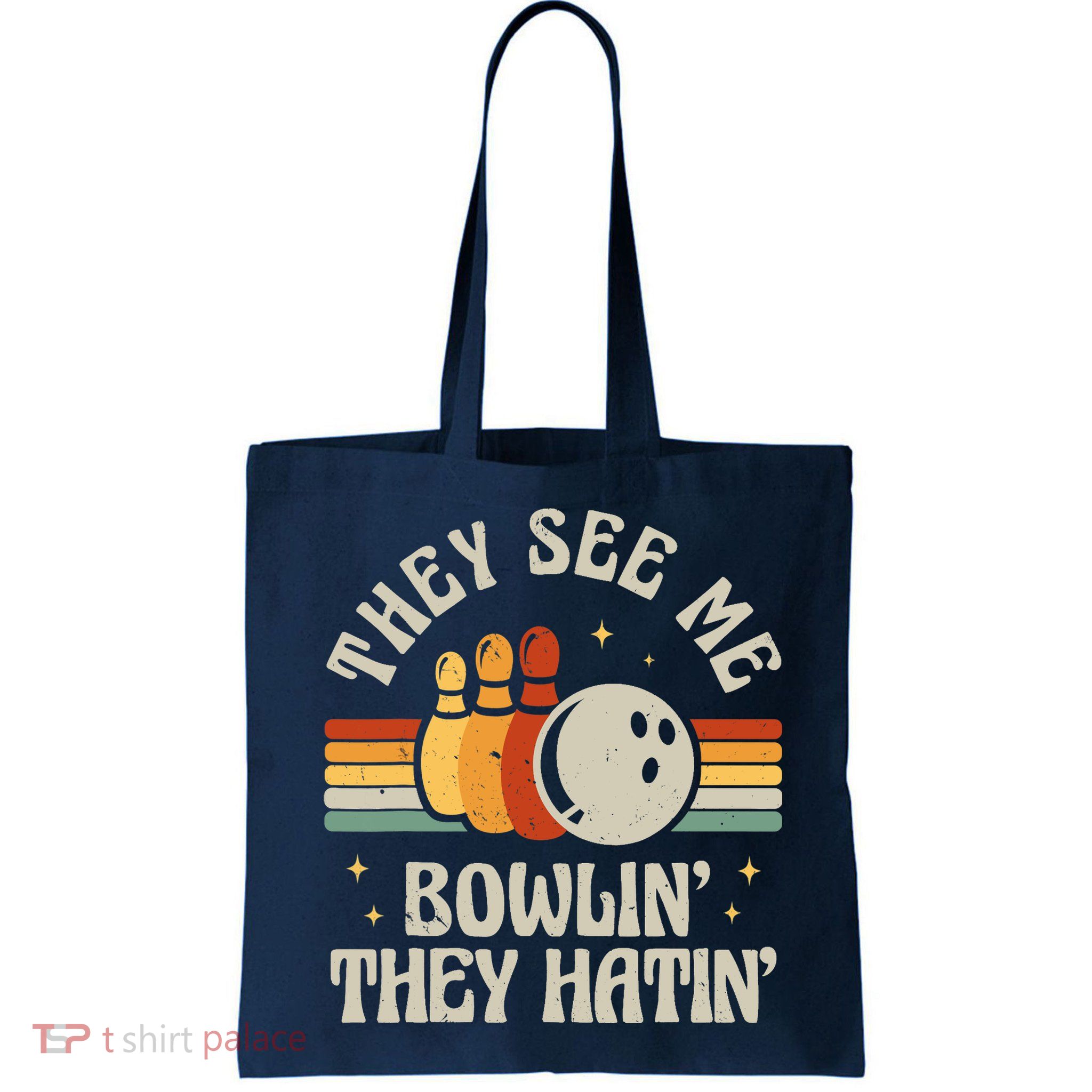 Retro Bowling They See Me Bowlin' They Hatin' Vintage Bowler Bag