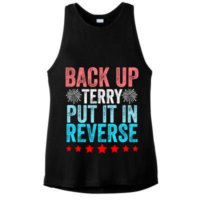 Retro Back Up Terry Put It In Reverse 4th Of July Fireworks Ladies PosiCharge Tri-Blend Wicking Tank