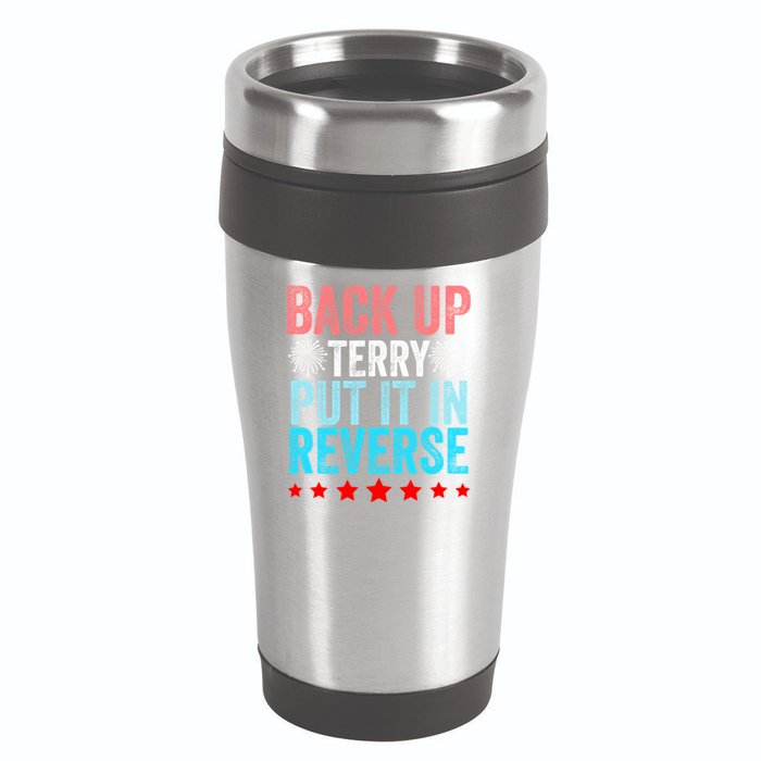 Retro Back Up Terry Put It In Reverse 4th Of July Fireworks 16oz Travel Tumbler