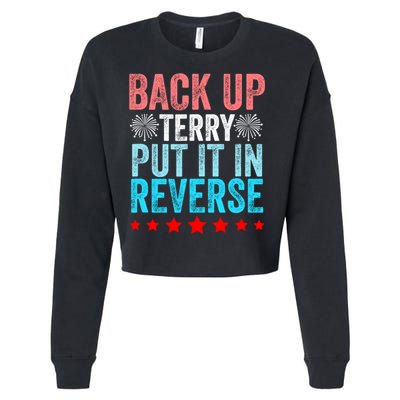 Retro Back Up Terry Put It In Reverse 4th Of July Fireworks Cropped Pullover Crew