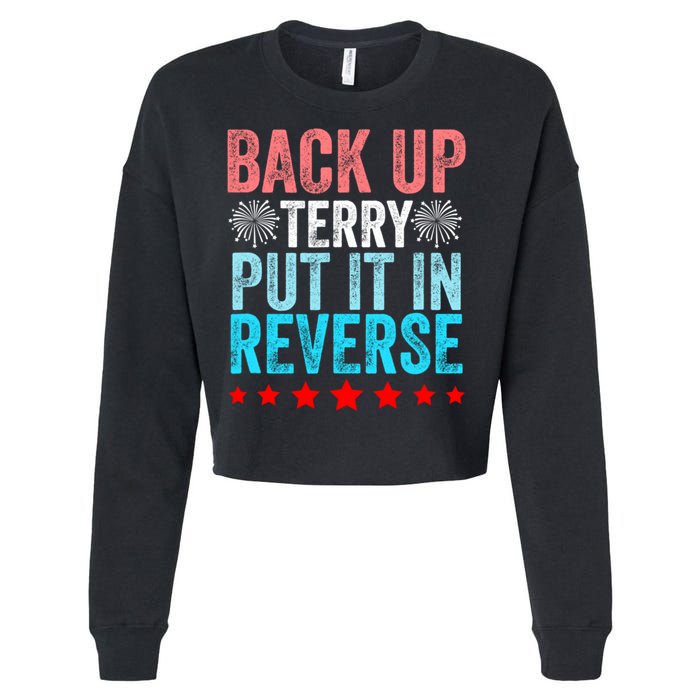 Retro Back Up Terry Put It In Reverse 4th Of July Fireworks Cropped Pullover Crew