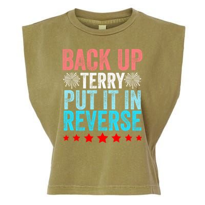 Retro Back Up Terry Put It In Reverse 4th Of July Fireworks Garment-Dyed Women's Muscle Tee