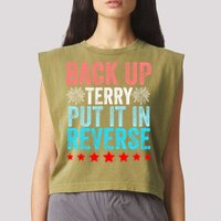 Retro Back Up Terry Put It In Reverse 4th Of July Fireworks Garment-Dyed Women's Muscle Tee
