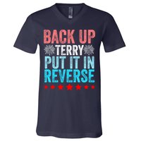 Retro Back Up Terry Put It In Reverse 4th Of July Fireworks V-Neck T-Shirt