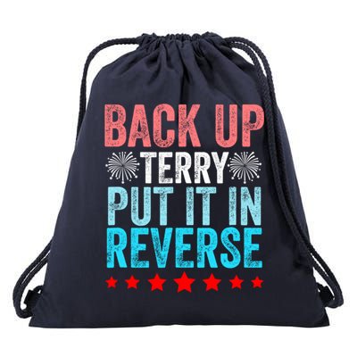 Retro Back Up Terry Put It In Reverse 4th Of July Fireworks Drawstring Bag