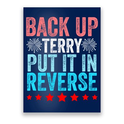 Retro Back Up Terry Put It In Reverse 4th Of July Fireworks Poster
