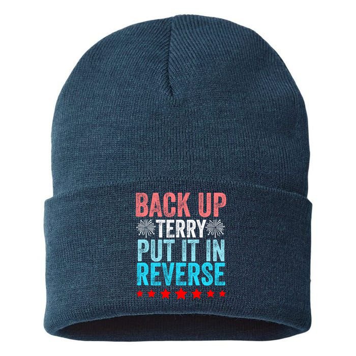 Retro Back Up Terry Put It In Reverse 4th Of July Fireworks Sustainable Knit Beanie