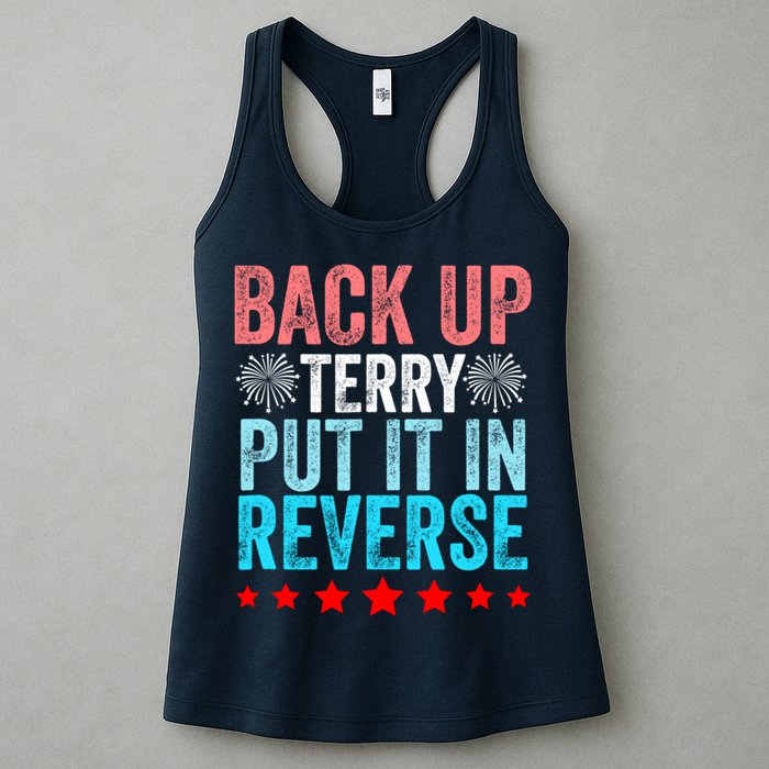 Retro Back Up Terry Put It In Reverse 4th Of July Fireworks Womens Tank Top