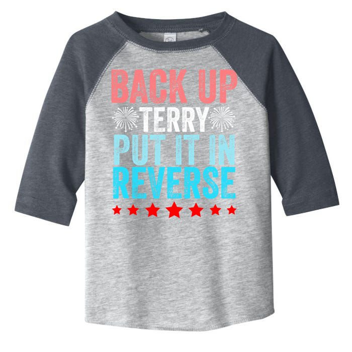 Retro Back Up Terry Put It In Reverse 4th Of July Fireworks Toddler Fine Jersey T-Shirt