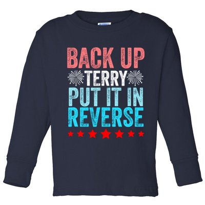 Retro Back Up Terry Put It In Reverse 4th Of July Fireworks Toddler Long Sleeve Shirt