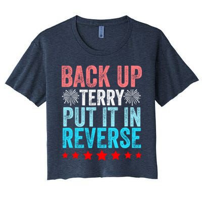 Retro Back Up Terry Put It In Reverse 4th Of July Fireworks Crop Top