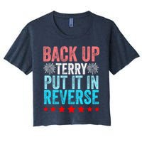 Retro Back Up Terry Put It In Reverse 4th Of July Fireworks Crop Top