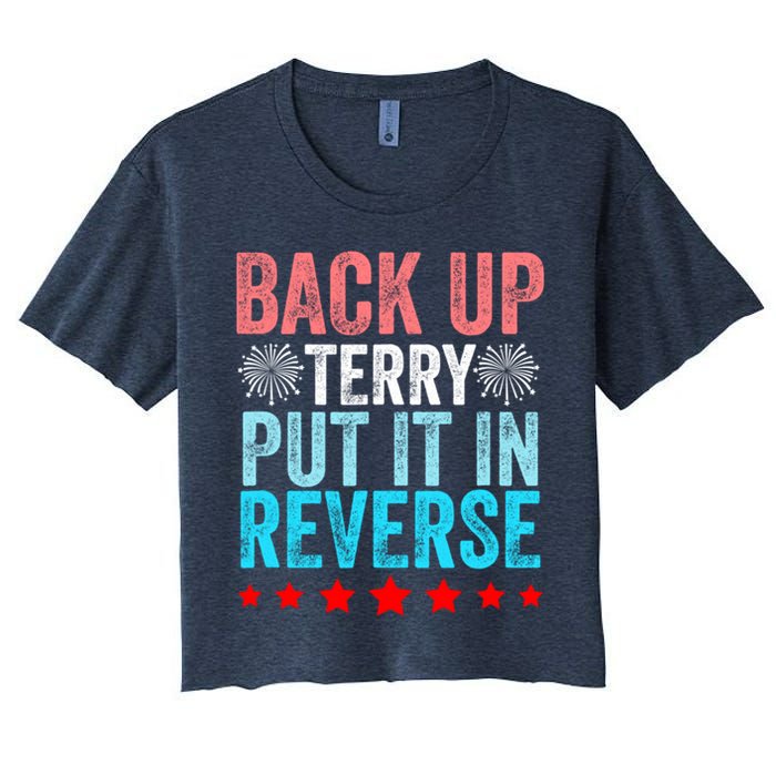Retro Back Up Terry Put It In Reverse 4th Of July Fireworks Crop Top