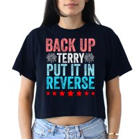 Retro Back Up Terry Put It In Reverse 4th Of July Fireworks Crop Top