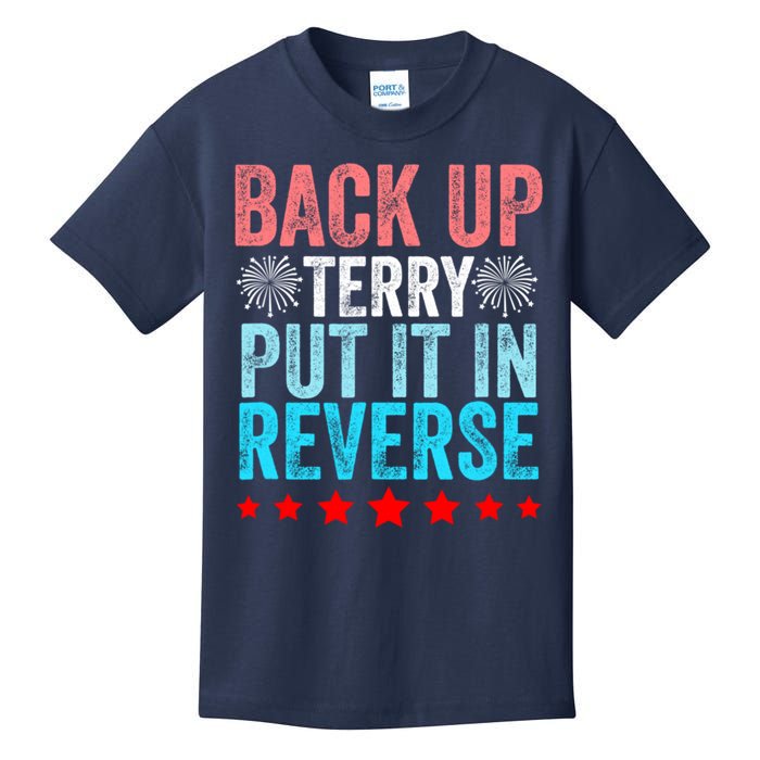Retro Back Up Terry Put It In Reverse 4th Of July Fireworks Kids T-Shirt