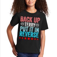 Retro Back Up Terry Put It In Reverse 4th Of July Fireworks Kids T-Shirt