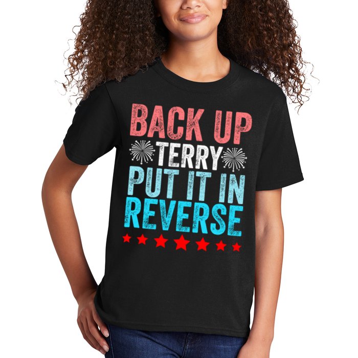 Retro Back Up Terry Put It In Reverse 4th Of July Fireworks Kids T-Shirt