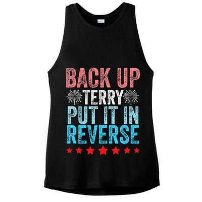 Retro Back Up Terry Back It Up Terry 4th of July Fireworks Ladies PosiCharge Tri-Blend Wicking Tank