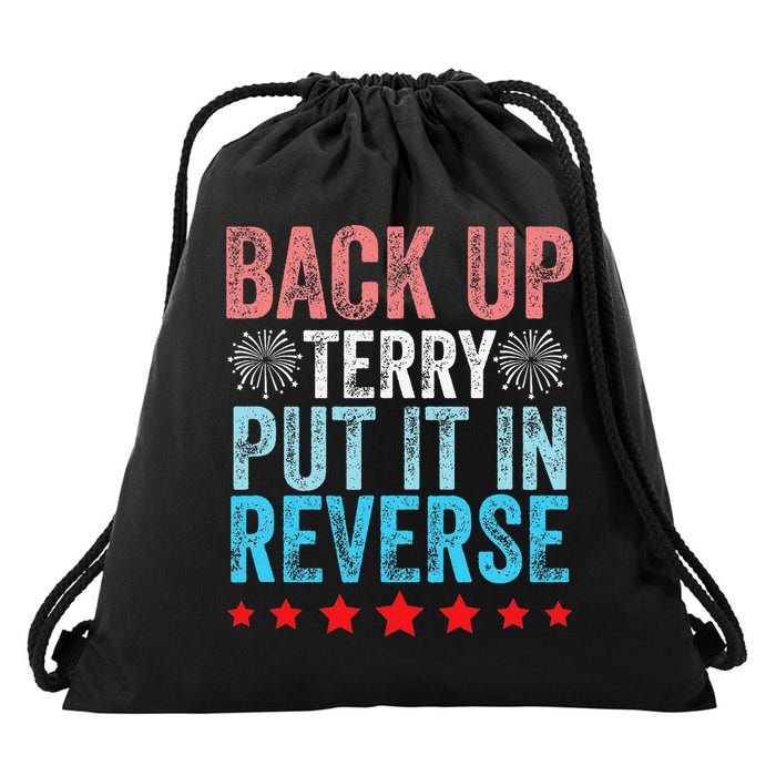 Retro Back Up Terry Back It Up Terry 4th of July Fireworks Drawstring Bag