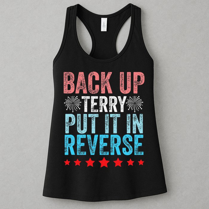 Retro Back Up Terry Back It Up Terry 4th of July Fireworks Womens Tank Top